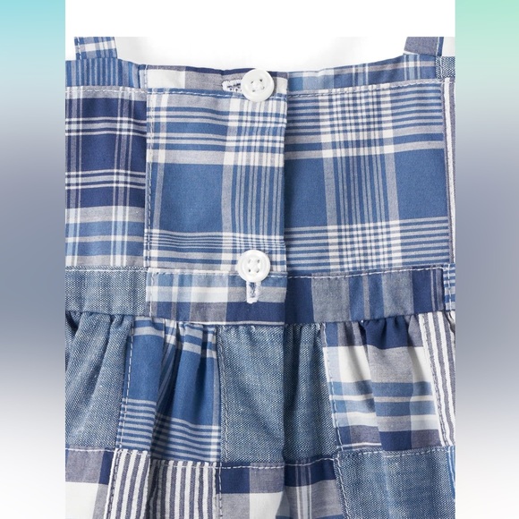 Blue madras print, sleeveless toddler girls dress from Gymboree - Picture 4 of 12